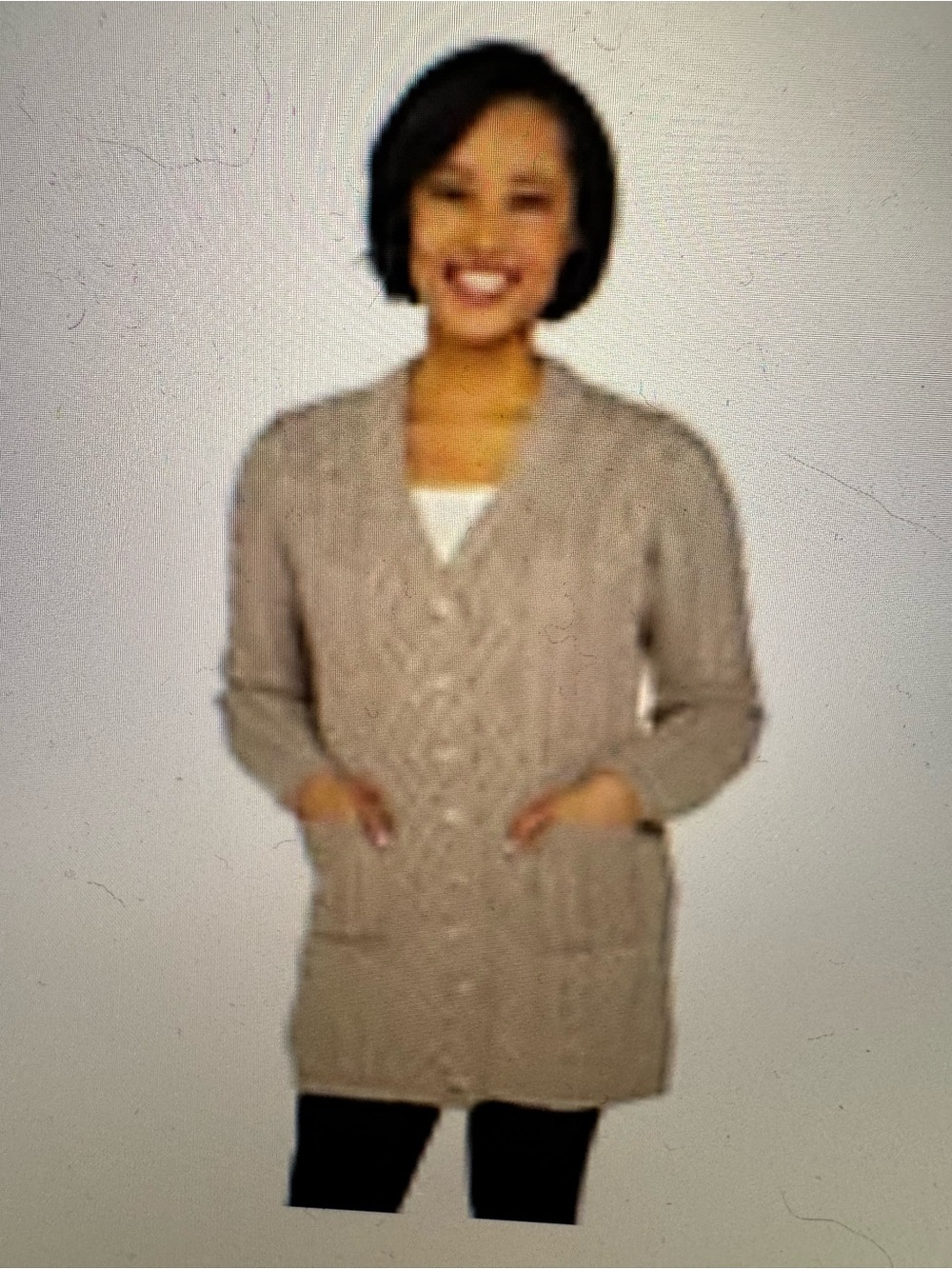 Irish Aran Crafts Cable-Knit Long Cardigan Sweater - Taupe - 100% Merino Wool